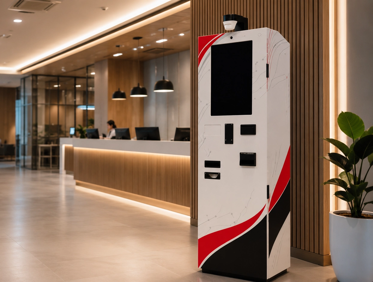 Kiosco de autoservicio TouchColombia en punto retail
