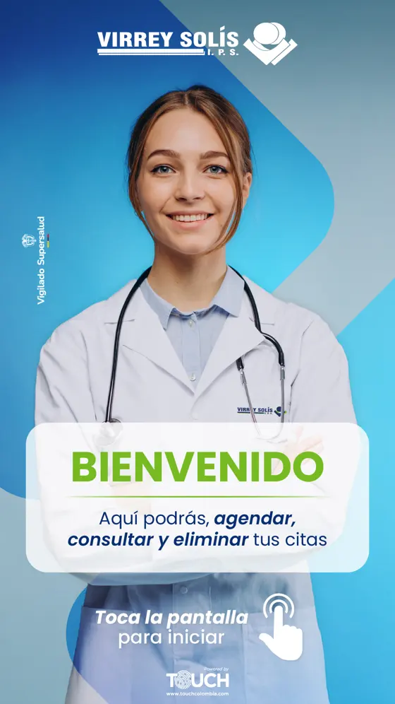 Interfaz real del kiosco · Virrey Solís · Portada de marca